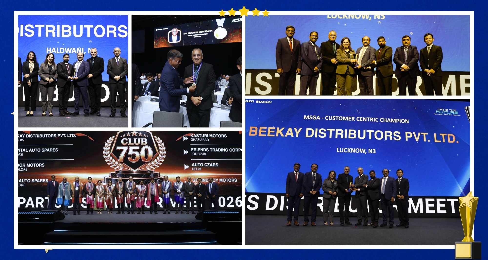 Beekay Distributors receives multiple recognitions at the Maruti Suzuki Parts Distributors Meet 2026